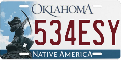 OK license plate 534ESY