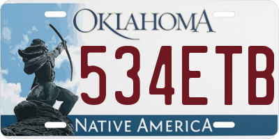 OK license plate 534ETB