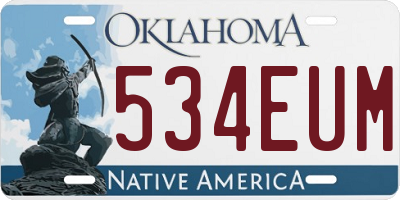 OK license plate 534EUM