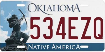 OK license plate 534EZQ