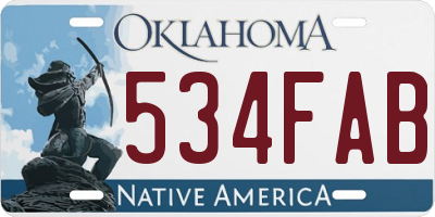 OK license plate 534FAB