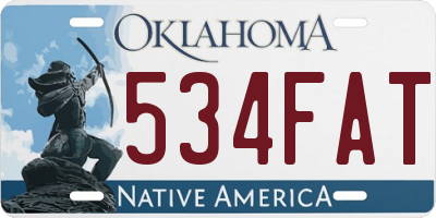 OK license plate 534FAT