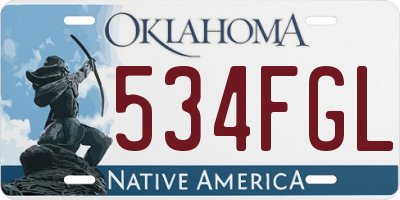 OK license plate 534FGL
