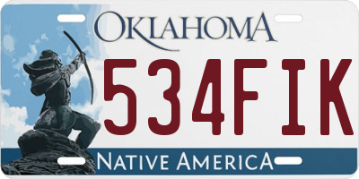 OK license plate 534FIK