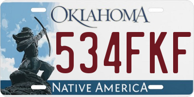 OK license plate 534FKF