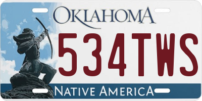 OK license plate 534TWS