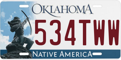 OK license plate 534TWW