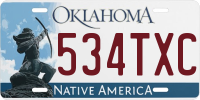 OK license plate 534TXC