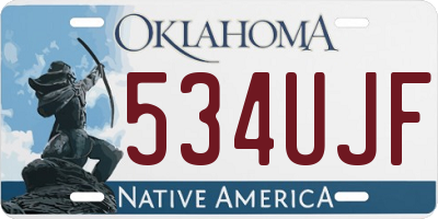 OK license plate 534UJF