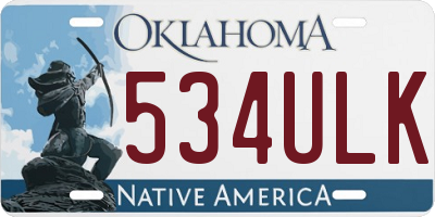 OK license plate 534ULK