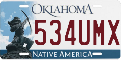 OK license plate 534UMX