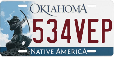 OK license plate 534VEP