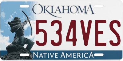 OK license plate 534VES