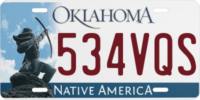 OK license plate 534VQS