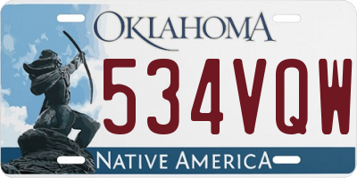 OK license plate 534VQW