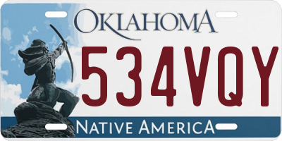 OK license plate 534VQY