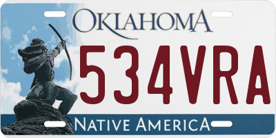 OK license plate 534VRA