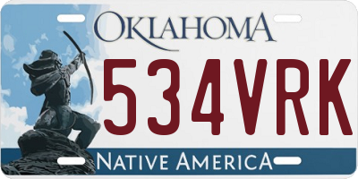 OK license plate 534VRK