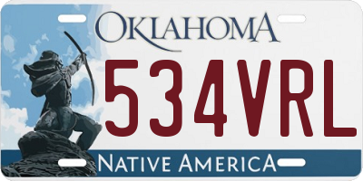 OK license plate 534VRL
