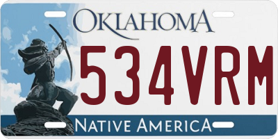 OK license plate 534VRM
