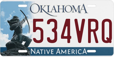 OK license plate 534VRQ