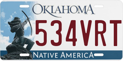 OK license plate 534VRT
