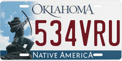 OK license plate 534VRU