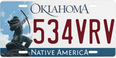 OK license plate 534VRV