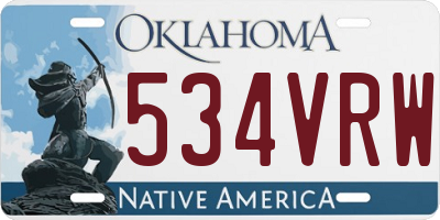 OK license plate 534VRW