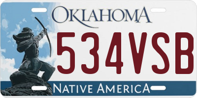 OK license plate 534VSB