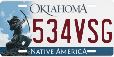 OK license plate 534VSG