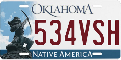 OK license plate 534VSH