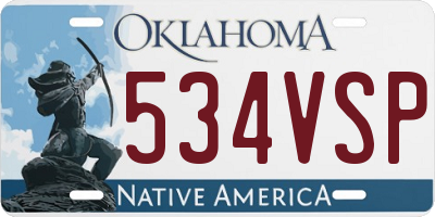 OK license plate 534VSP