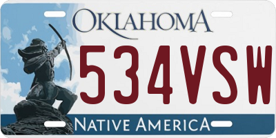 OK license plate 534VSW