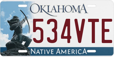 OK license plate 534VTE