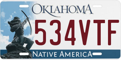 OK license plate 534VTF