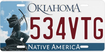 OK license plate 534VTG