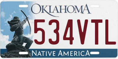 OK license plate 534VTL