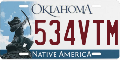OK license plate 534VTM
