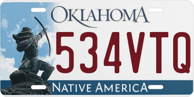 OK license plate 534VTQ