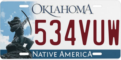OK license plate 534VUW