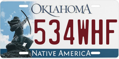 OK license plate 534WHF