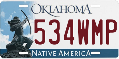 OK license plate 534WMP