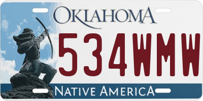 OK license plate 534WMW