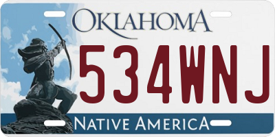 OK license plate 534WNJ