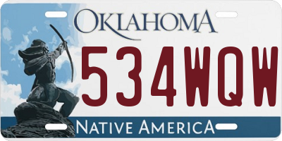 OK license plate 534WQW