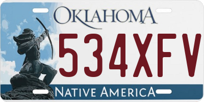 OK license plate 534XFV