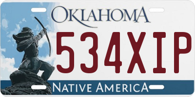 OK license plate 534XIP