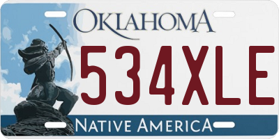 OK license plate 534XLE