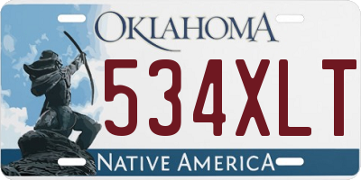 OK license plate 534XLT